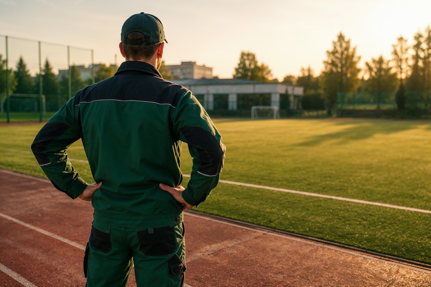 Specjalista NEWAGE na obiekcie sportowym